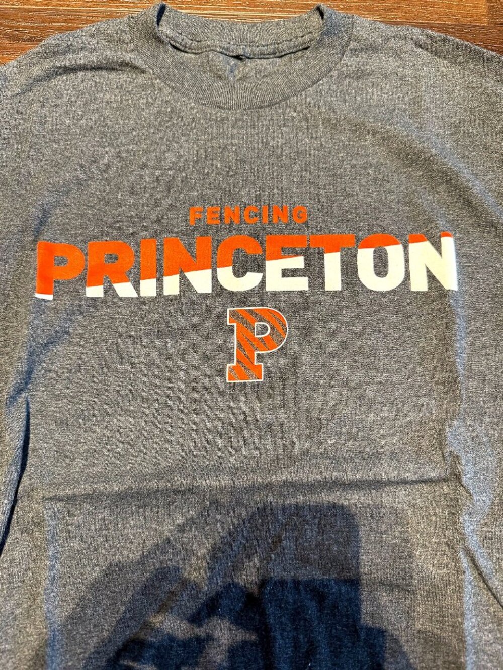 Princeton Fencing Youth L Heather Gray Tee Tiger P Graphic